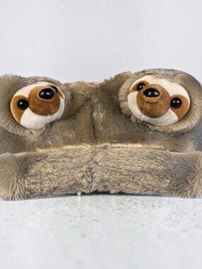 Health Touch Sloth Plush Vibrating Foot Massager Gray